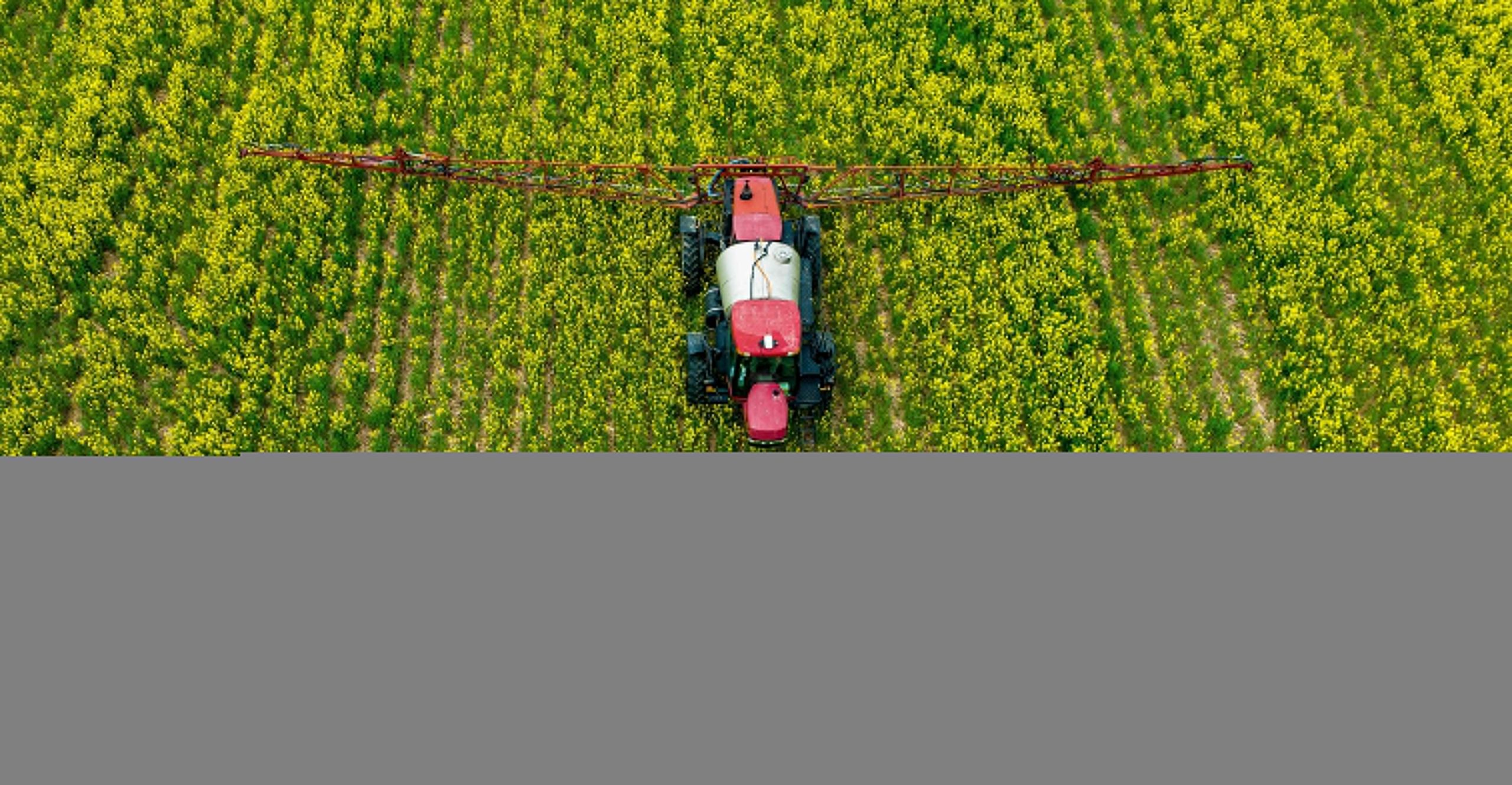A tractor spraying pesticides on farmland A tractor spraying pesticides on farmland