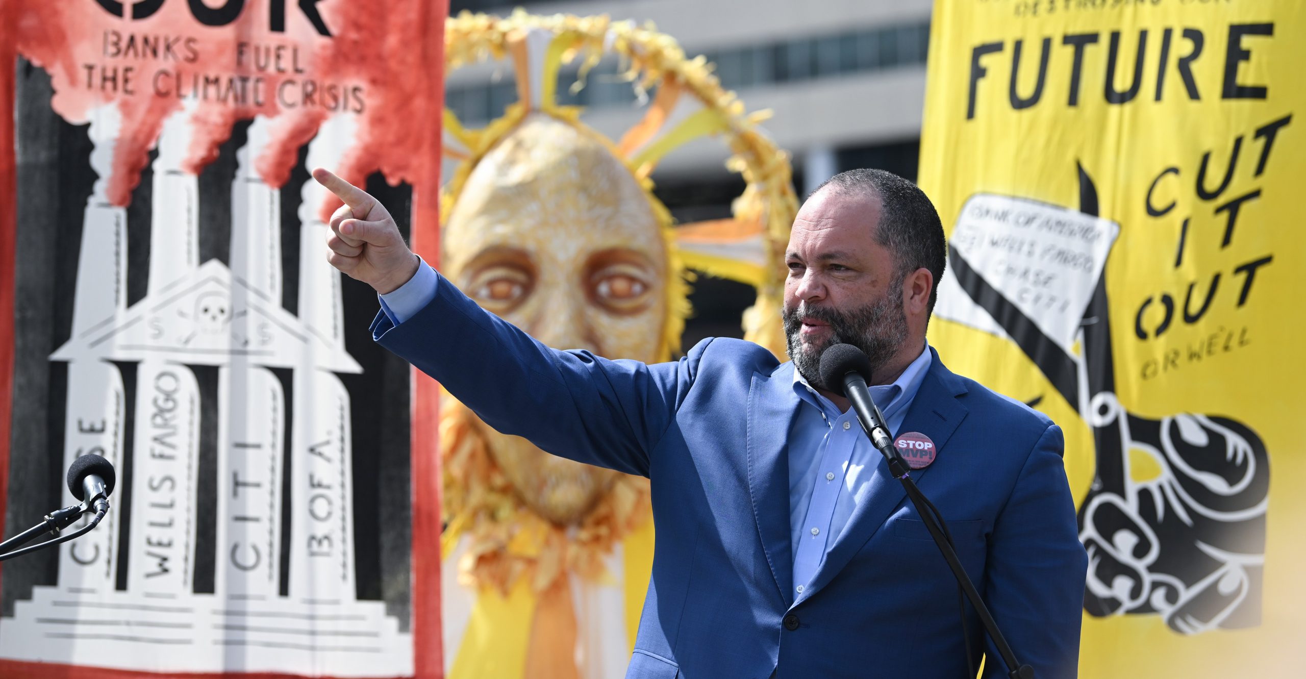 Sierra Club executive director speaking at a climate rally. Sierra Club executive director speaking at a climate rally.