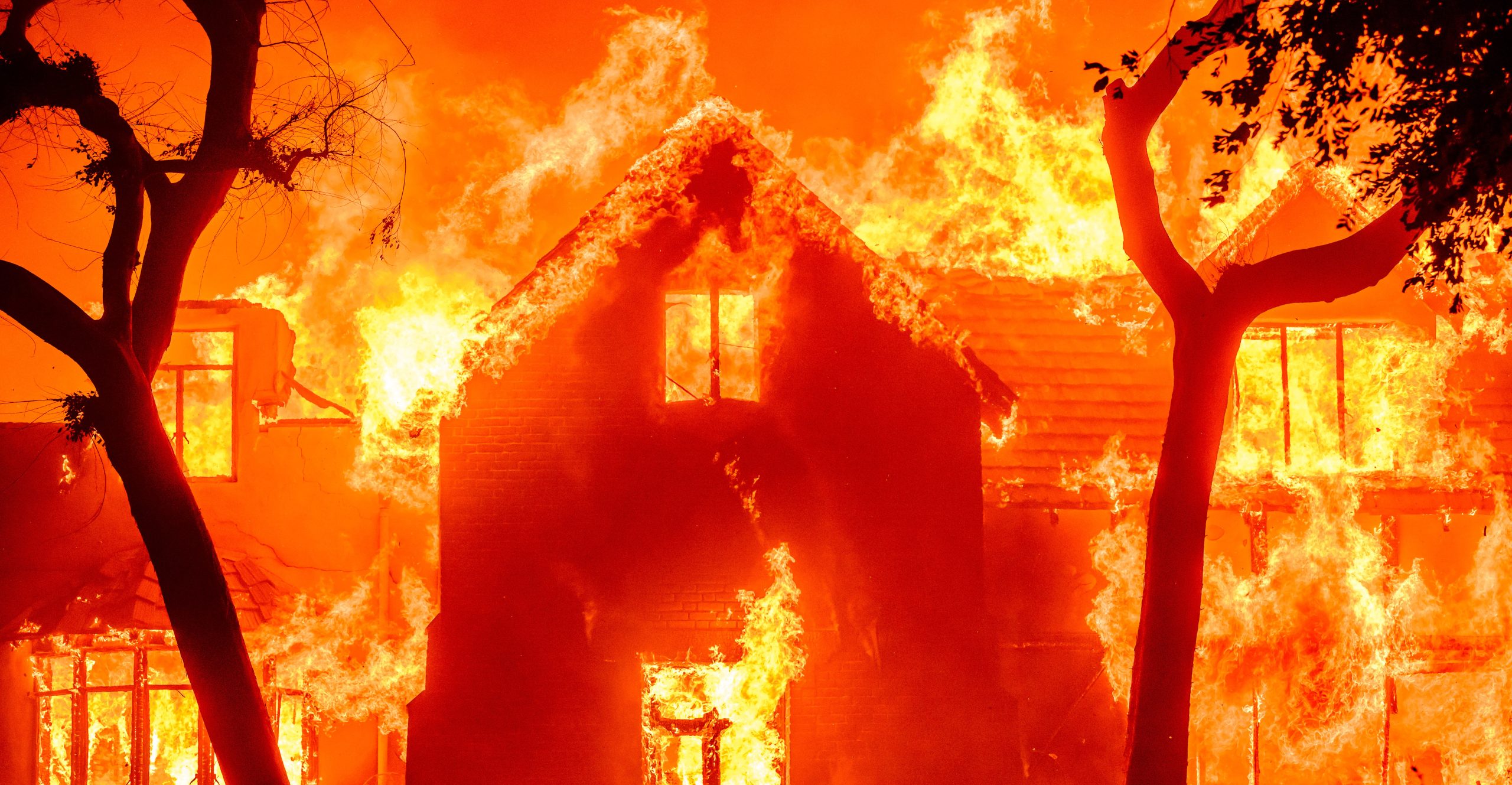 Fire engulfing a home in Los Angeles Fire engulfing a home in Los Angeles