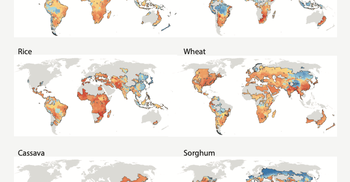 A map shows the sharpest declines for food production in some of the largest food producing countries, including the US. A map shows the sharpest declines for food production in some of the largest food producing countries, including the US.